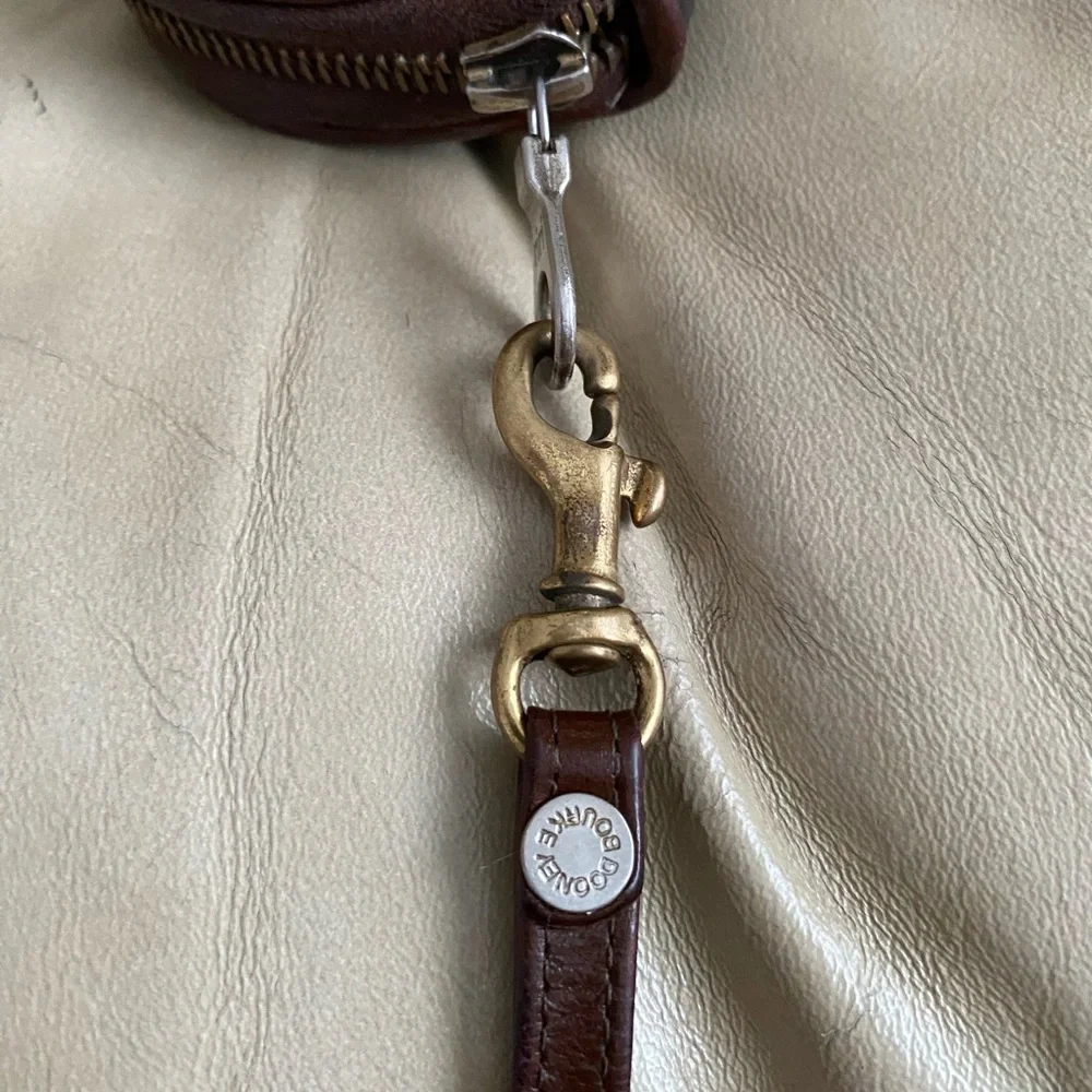 Vintage Dooney & Bourke Big Duck Circle Zip Coin Wallet AWL Leather - Picture 8 of 13